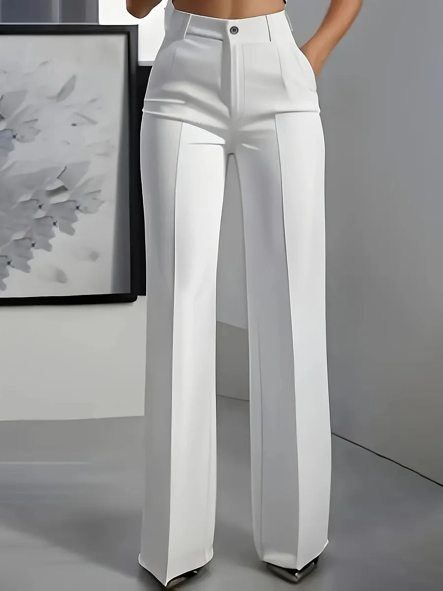 Velnara | Damskie Eleganckie Spodnie Szerokie z Wysokim Stanem