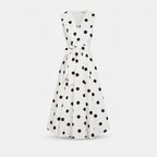 Amelia | Women's Polka Dot Midi Dress with V-Neckline