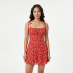 Rosalie | Women's Summer Mini Dress with Floral Print and Tie Straps