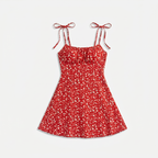 Rosalie | Women's Summer Mini Dress with Floral Print and Tie Straps