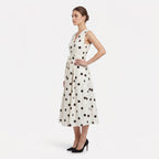 Amelia | Women's Polka Dot Midi Dress with V-Neckline