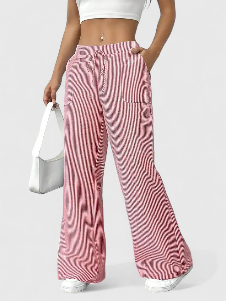 Roseline | Pantaloni da donna a righe con gamba larga