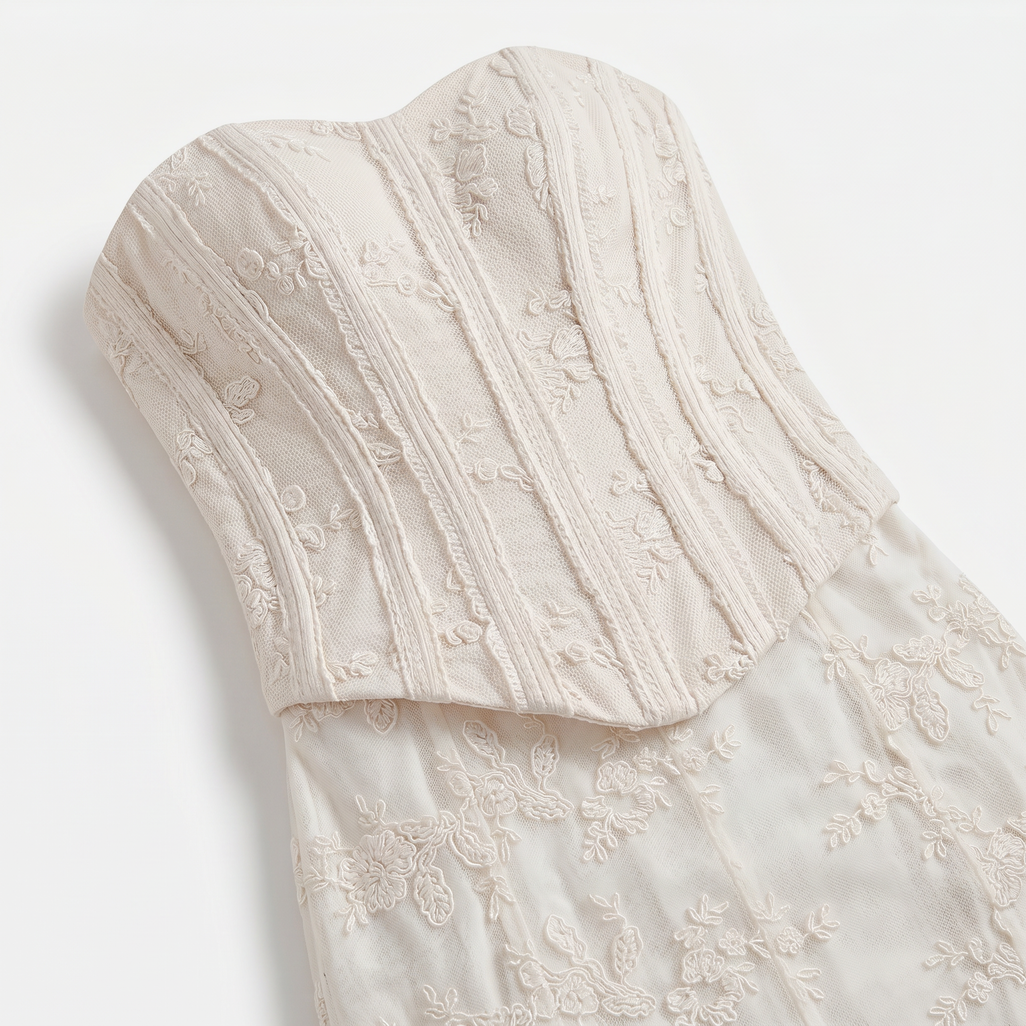Chosni | Women's Lace Strapless Corset Maxi Dress