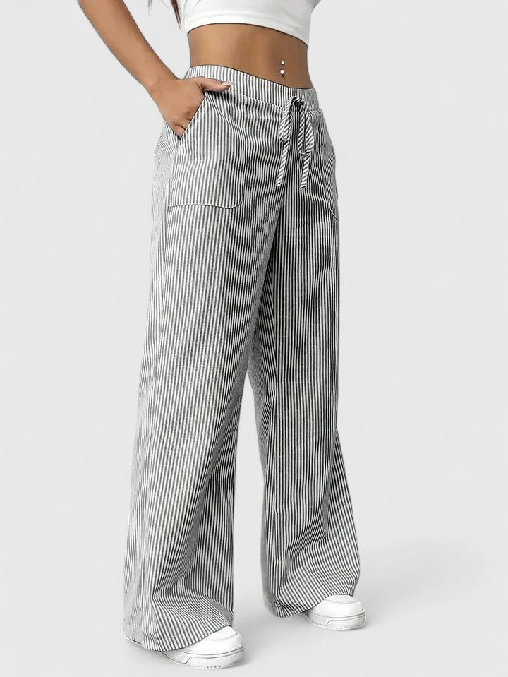 Roseline | Pantaloni da donna a righe con gamba larga