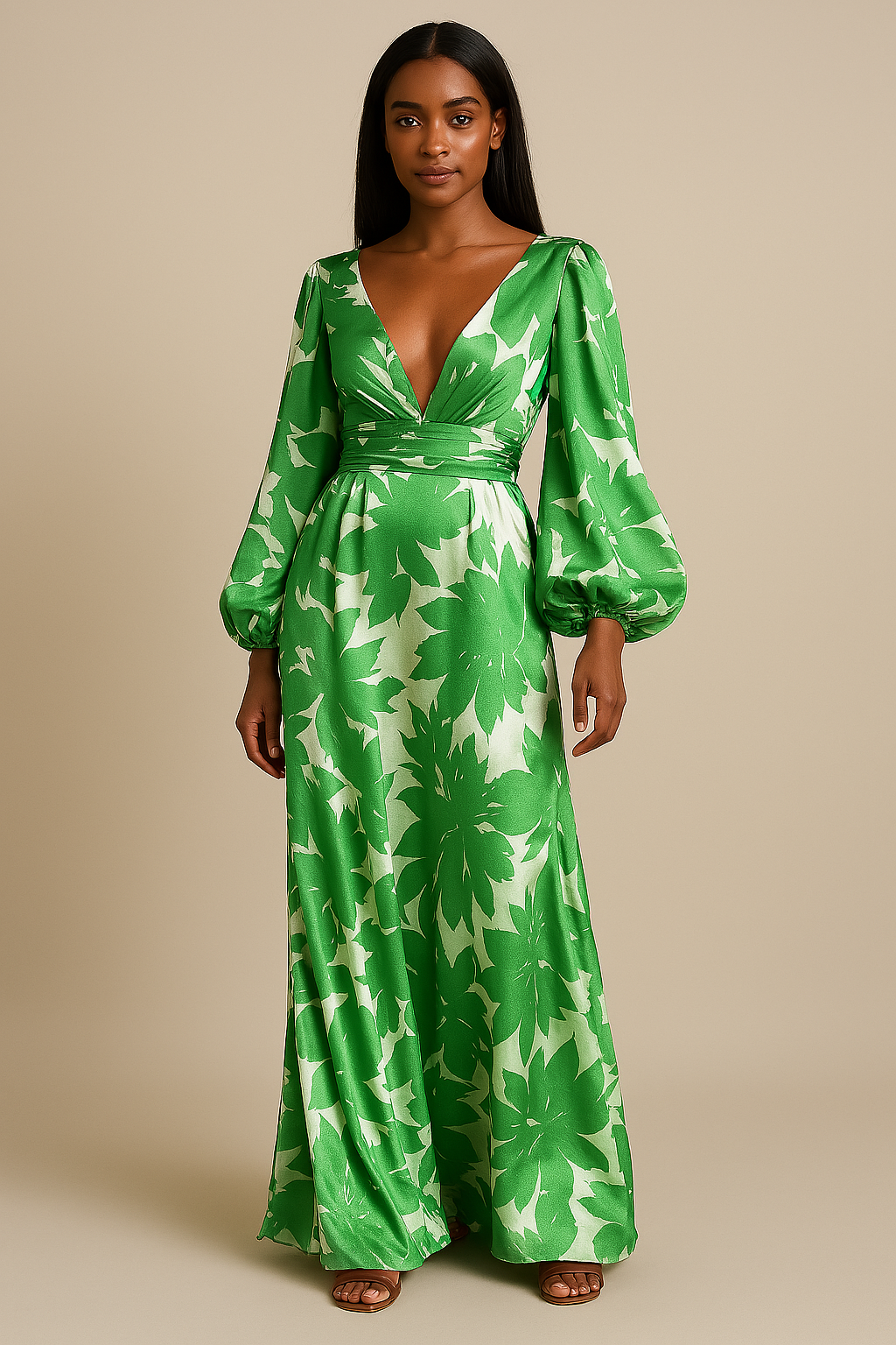Mabel | Damska Stylowa Maxi W Kwiatowy Wzór