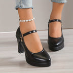 Calviera | Scarpe Eleganti da Donna Mary Jane con Zeppa