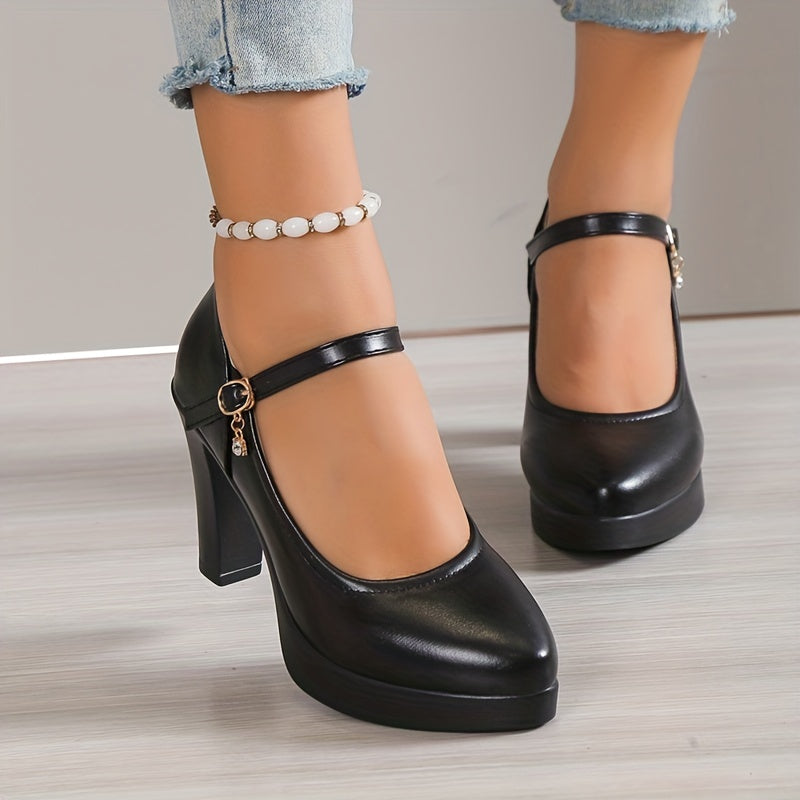 Calviera | Scarpe Eleganti da Donna Mary Jane con Zeppa