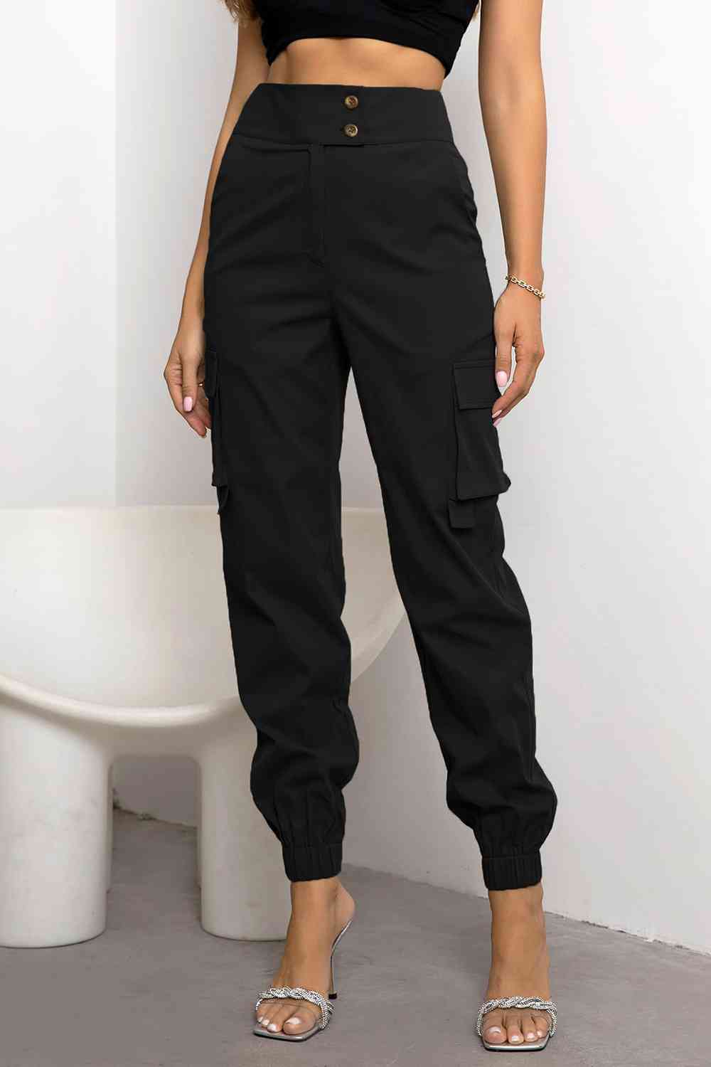 Rovena | Pantaloni Cargo Donna a Vita Alta Tapered Casual