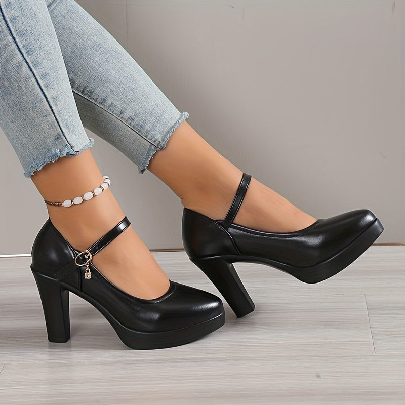 Calviera | Scarpe Eleganti da Donna Mary Jane con Zeppa