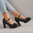 Calviera | Scarpe Eleganti da Donna Mary Jane con Zeppa
