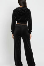Rosalie | Completo donna in velluto con cappuccio e pantaloni larghi