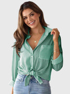 Zorella | Camicia Casual Donna a Righe con Laccio Frontale