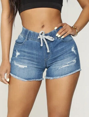 Florence | Shorts jeans da donna a vita alta con strappi