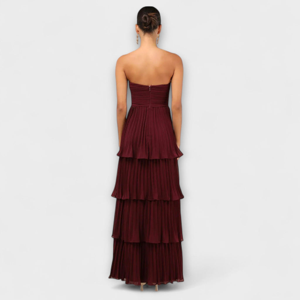 Katrina | Abito Maxi Donna Senza Spalline con Fondo a Strati