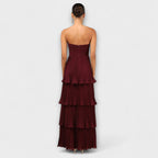 Katrina | Abito Maxi Donna Senza Spalline con Fondo a Strati