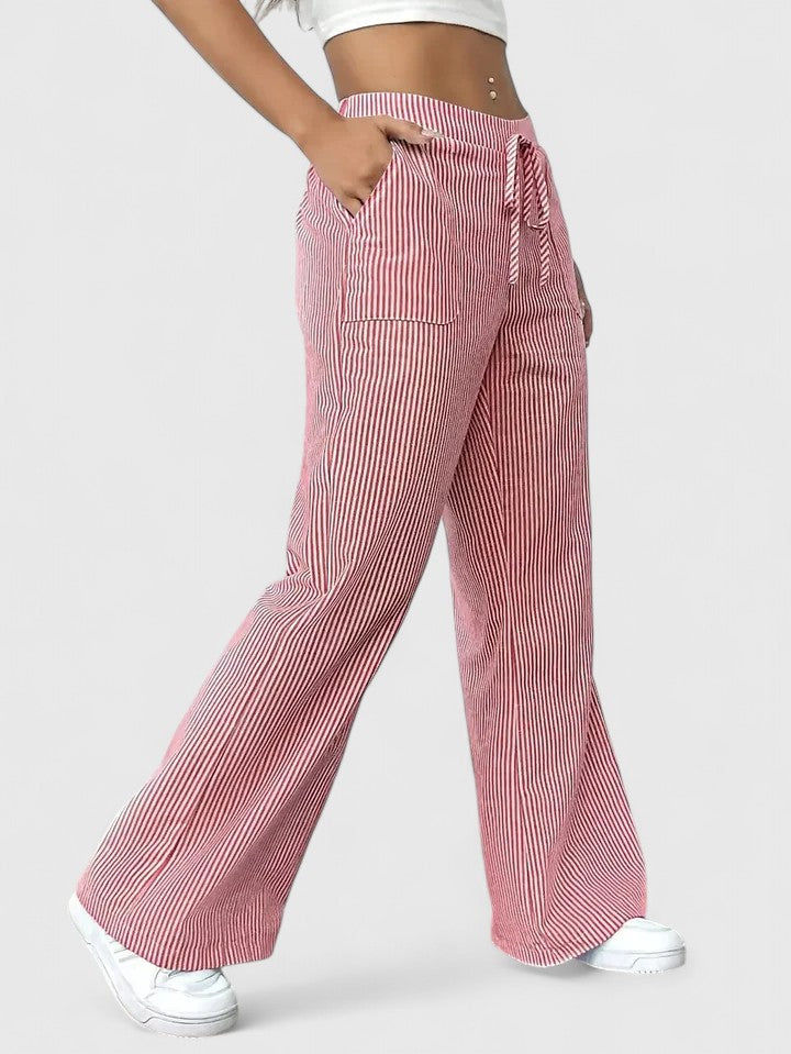 Roseline | Pantaloni da donna a righe con gamba larga