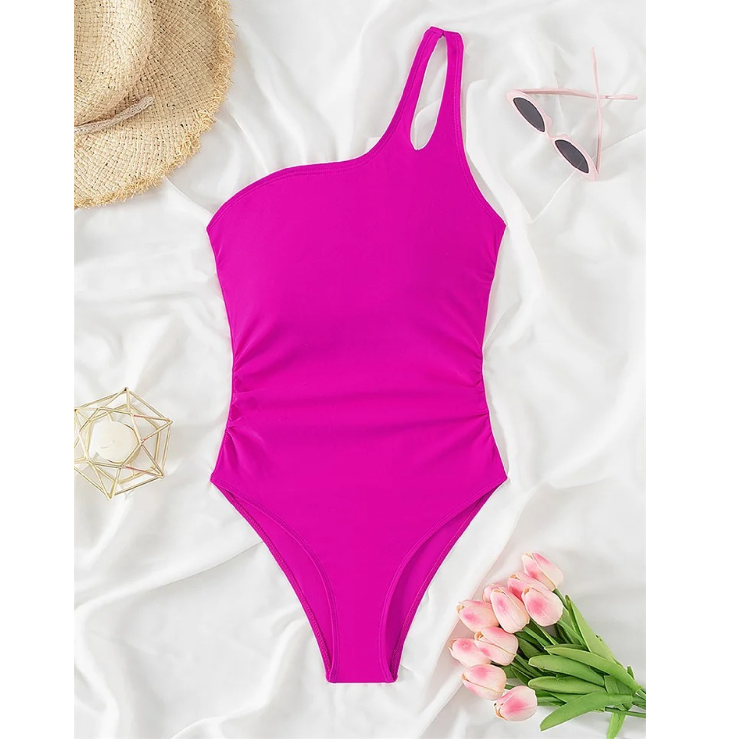 Kornelia | Damski Letni Strój Kąpielowy Jednoczęściowy One Shoulder