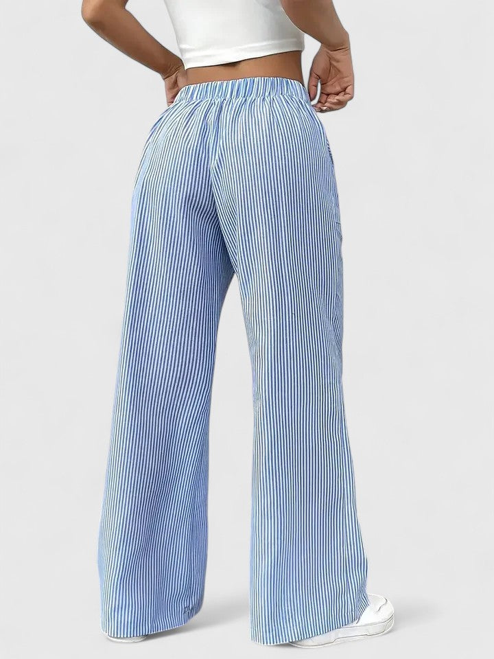 Roseline | Pantaloni da donna a righe con gamba larga