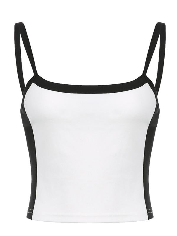 Velmira | Top corto estivo vintage da donna con spalline a contrasto