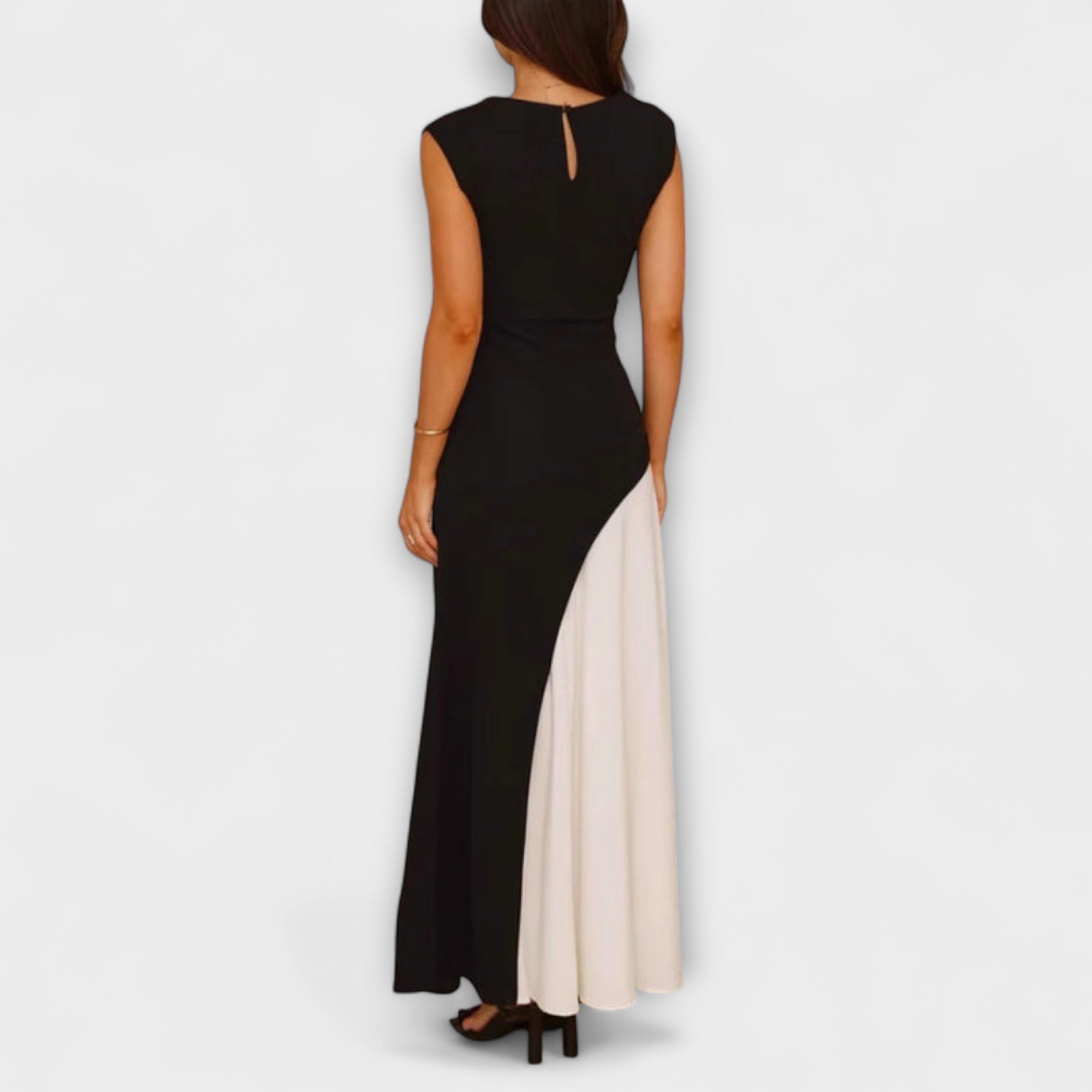 Noirella | Abito Maxi Monocromatico Donna Color Block