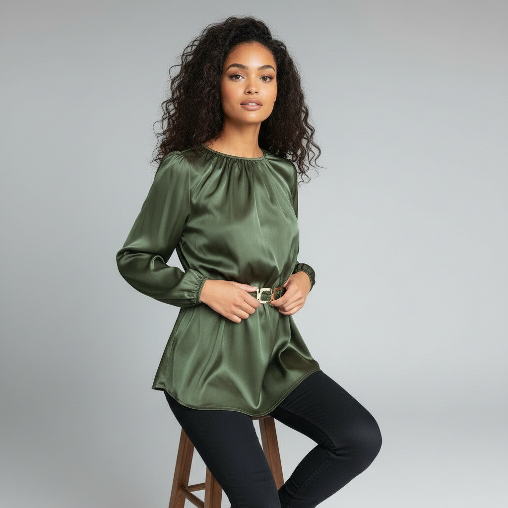 Lotty | Camicetta Elegante da Donna con Cintura e Fibbia Dorata