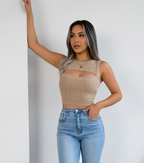 McKenna | Crop Top a Maglia da Donna con Tagli