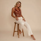 Charla | Crop Top da Donna con Paillettes Metalliche
