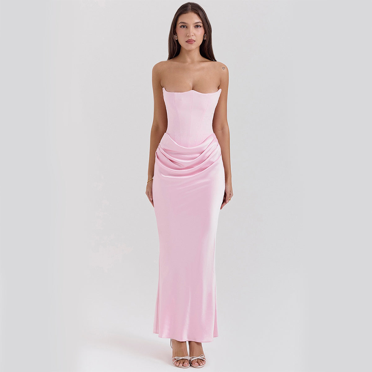 Isabella | Damska elegancka sukienka maxi bez ramiączek