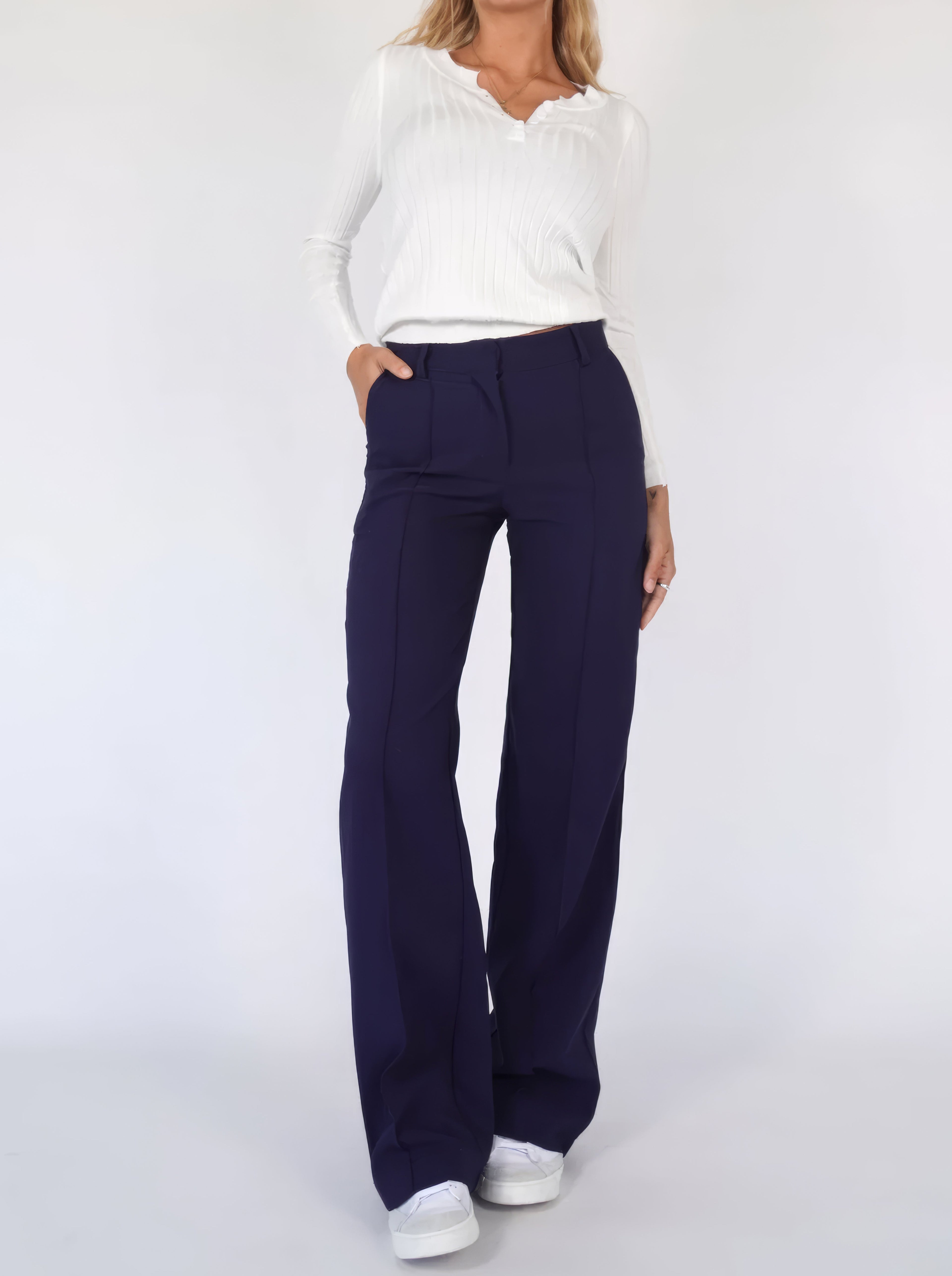 Norella | Women's High-Waisted Wide-Leg Casual Pants
