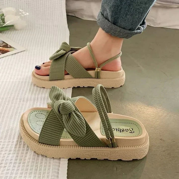 Seravie | Sandali Donna Bassi con Fiocco Estivi Casual