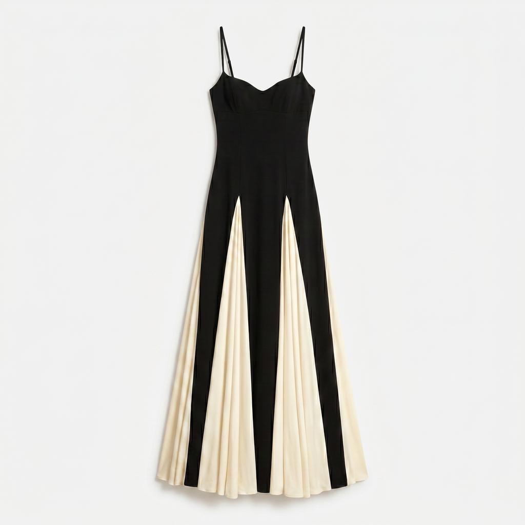 Celestine | Women's Maxi Dress with Straps and Contrast Panels