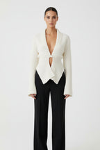 Sabine | Cardigan da donna con scollo profondo e taglio asimmetrico