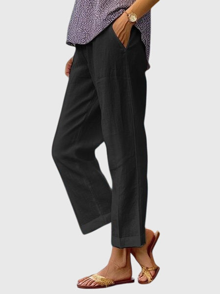 Liora | Pantaloni Estivi Casual da Donna in Lino a Gamba Dritta