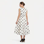 Amelia | Women's Polka Dot Midi Dress with V-Neckline