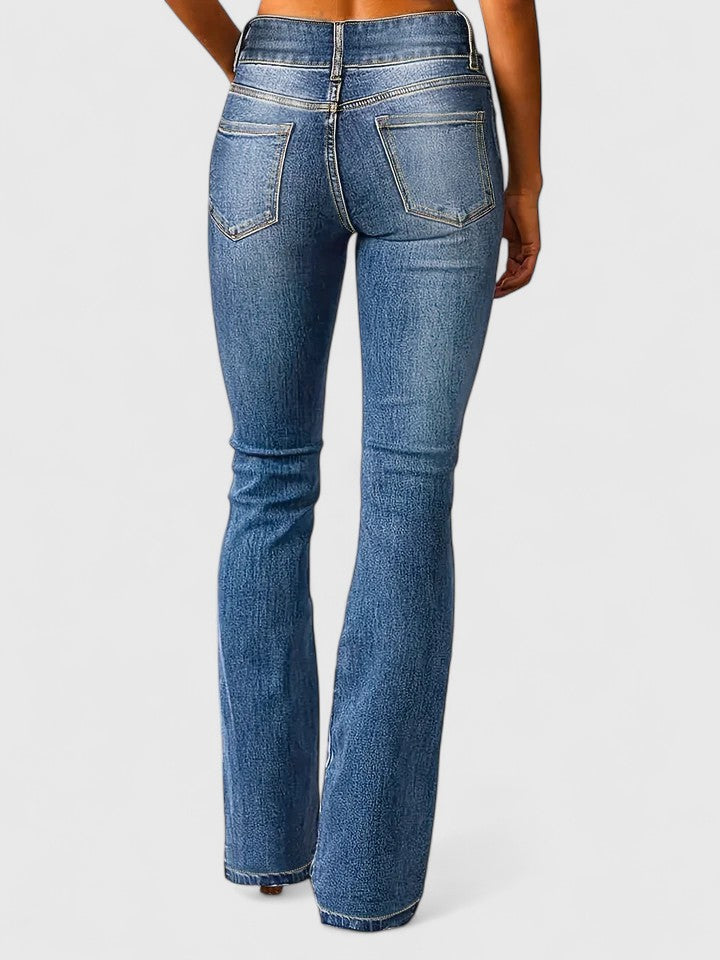 Denovia | Jeans da donna a vita alta con gamba svasata