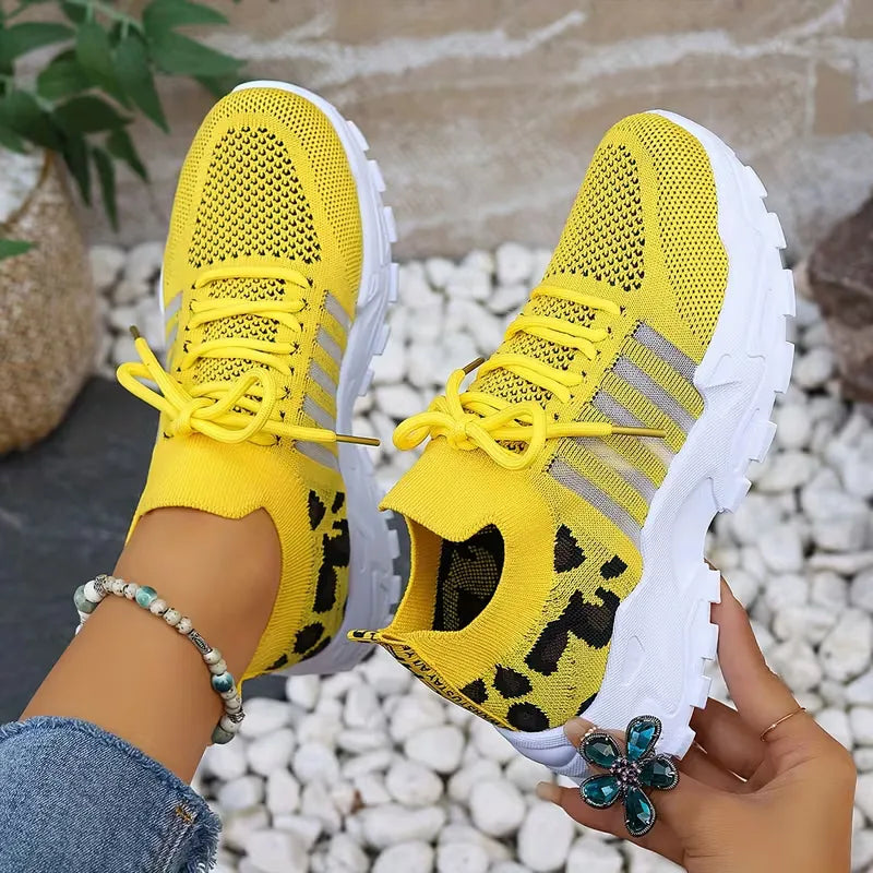 Lunévia | Sneakers casual da donna con accenti leopardati