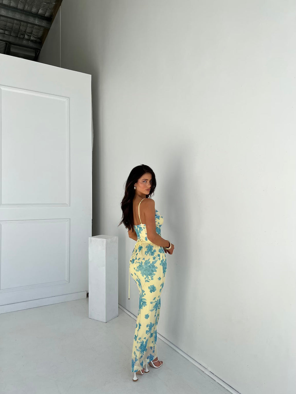 Maravelle | Abito Maxi Elegante da Donna a Fiori con Spalline
