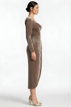 Giselle | Abito midi elegante da donna con arricciatura