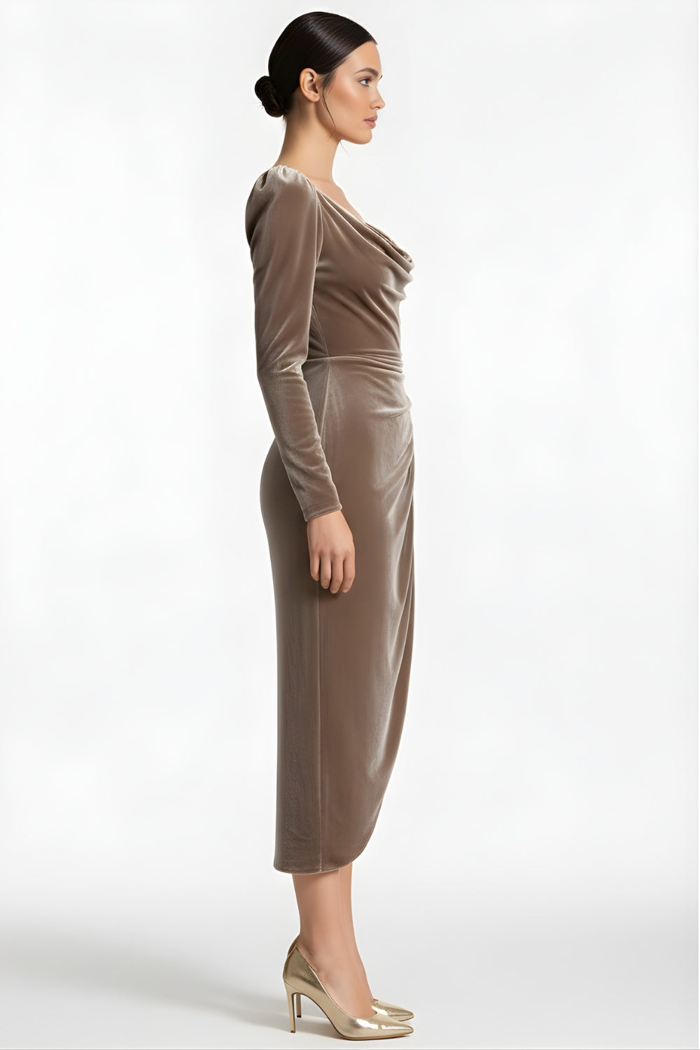 Giselle | Abito midi elegante da donna con arricciatura