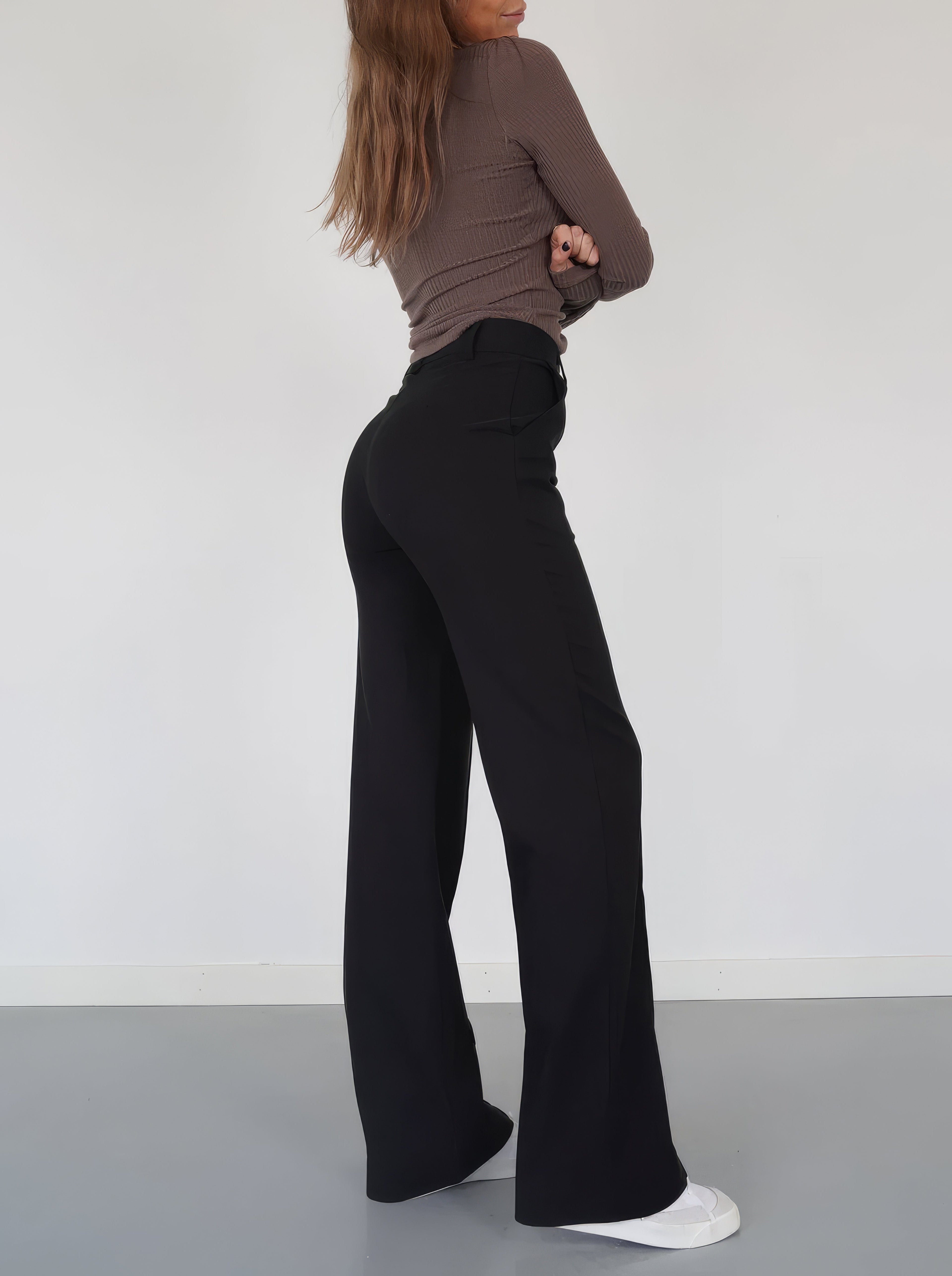 Elvoria | Pantaloni Eleganti Donna Dritti per il Lavoro