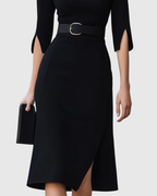 Caviera | Abito Midi Elegante da Donna con Cintura per l'Ufficio