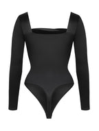Seluné | Damskie Satynowe Body z Dekoltem Waterfall