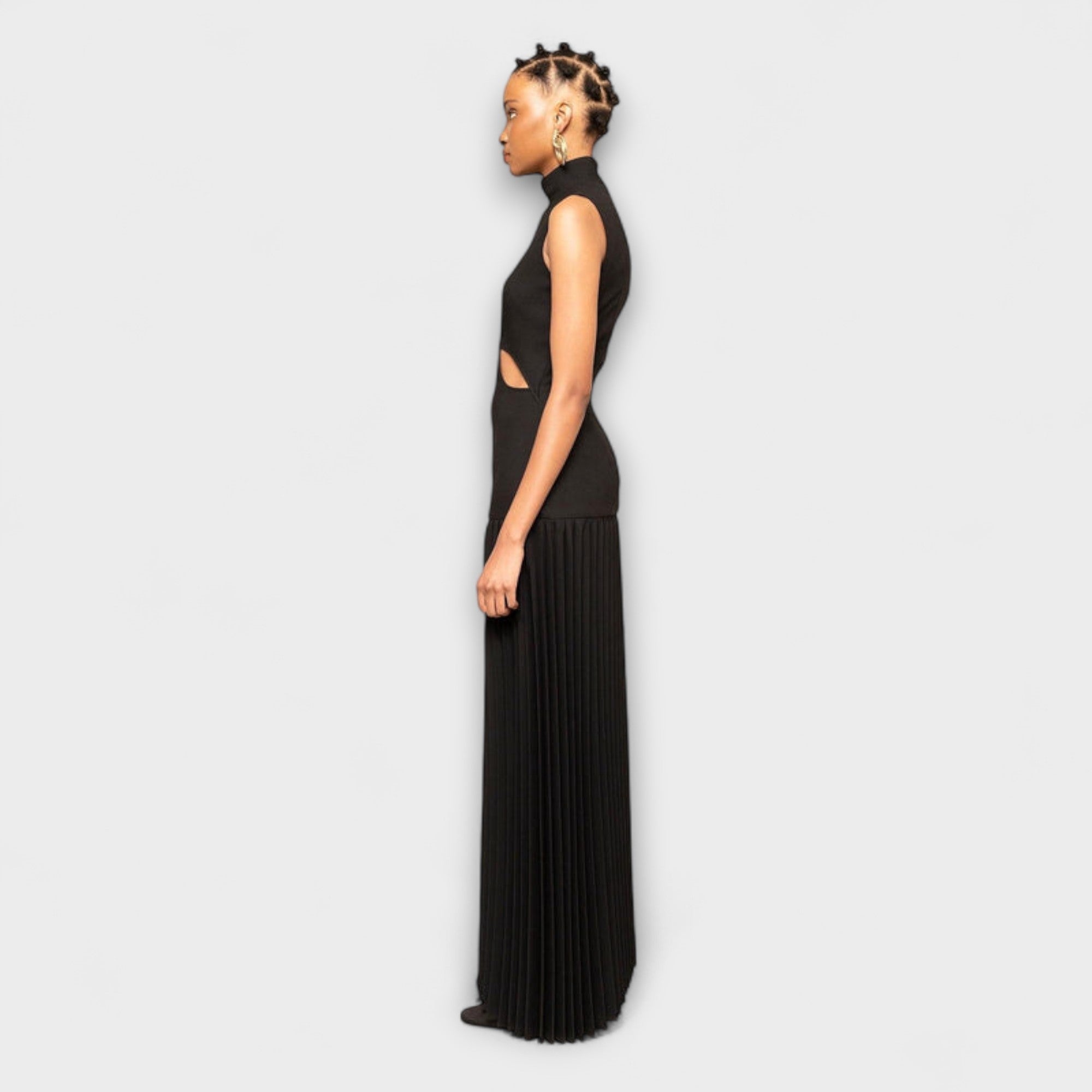 Sana | Abito Maxi Chic da Donna con Spacchi e Gonna Plissettata