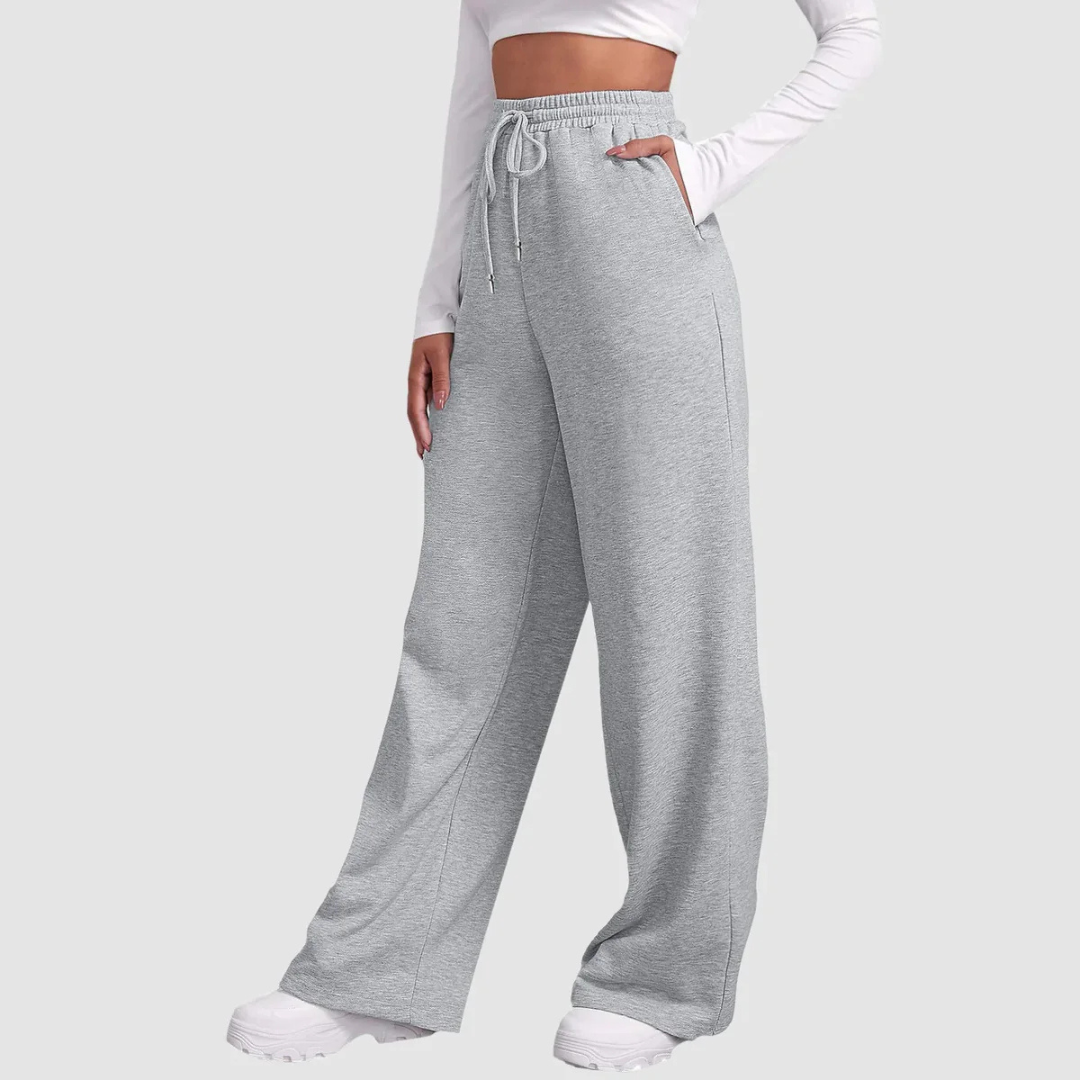 Selvara | Women's Wide Jogger Pants with Tie Casual