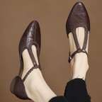 Aureline | Scarpe da donna Mary Jane vintage con cinturino intrecciato a T