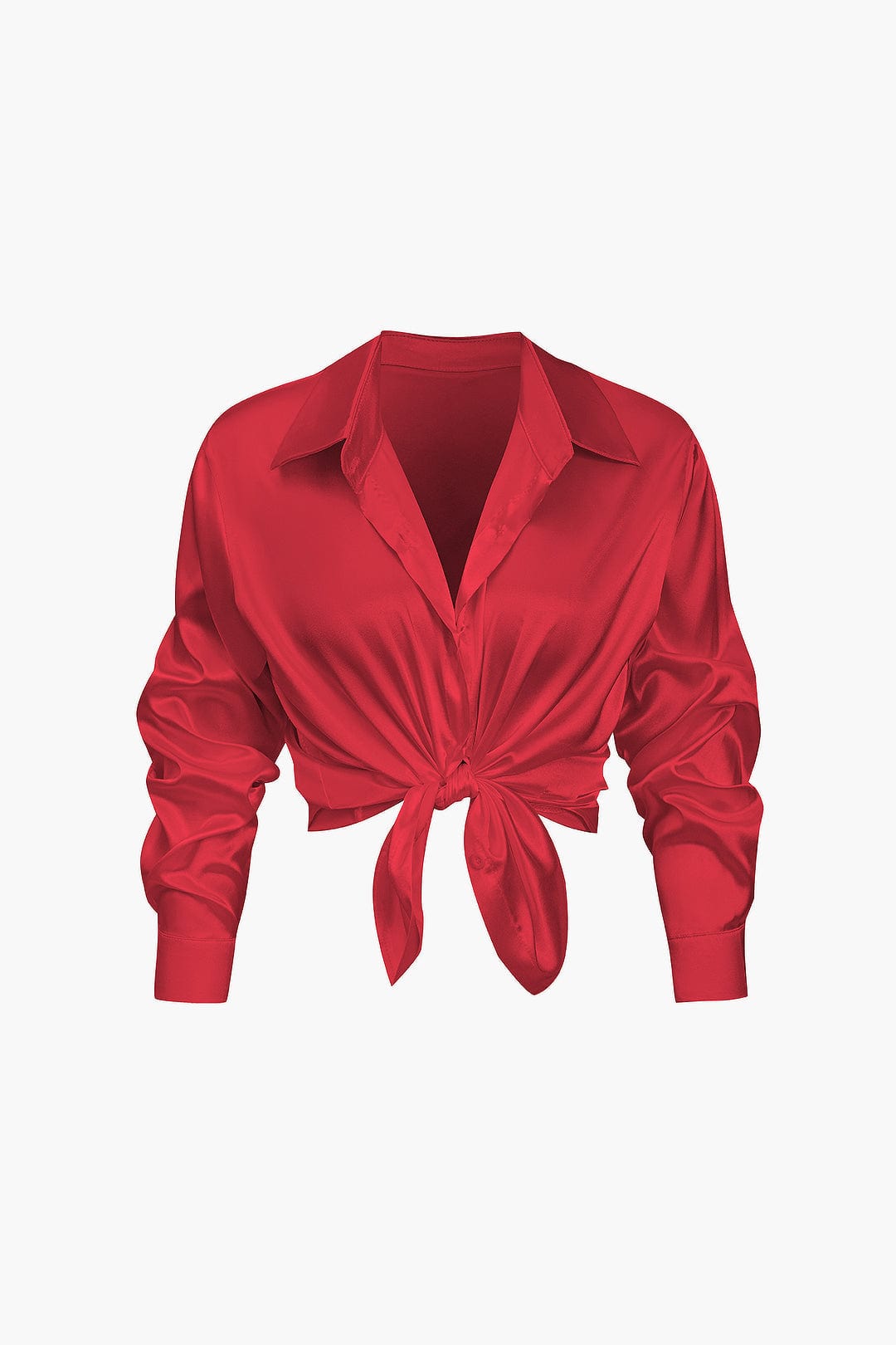 Dobrosława | Women's elegant satin shirt with long sleeves
