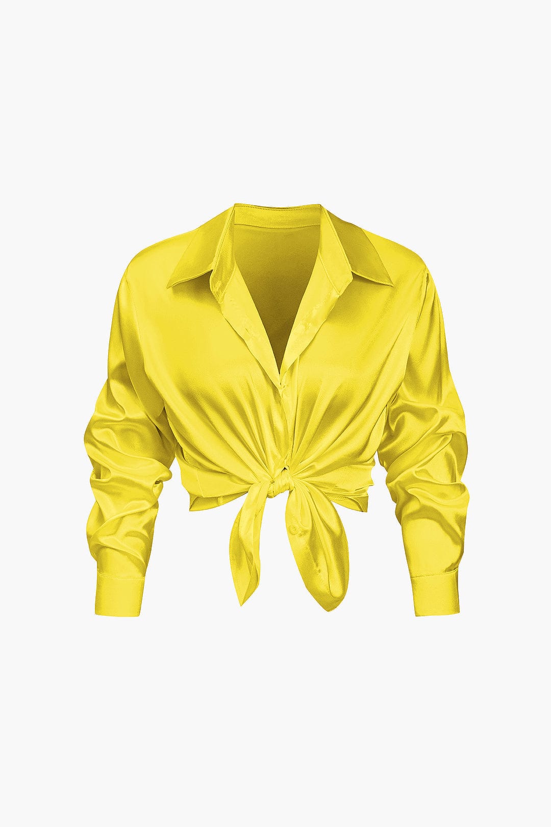 Dobrosława | Women's elegant satin shirt with long sleeves