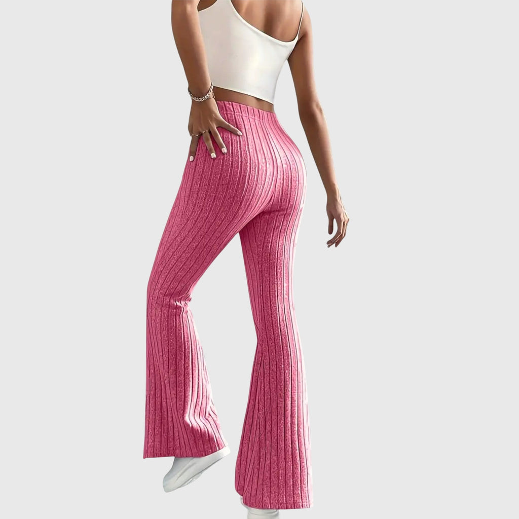 Selmira | Pantaloni casual a coste da donna a zampa d'elefante