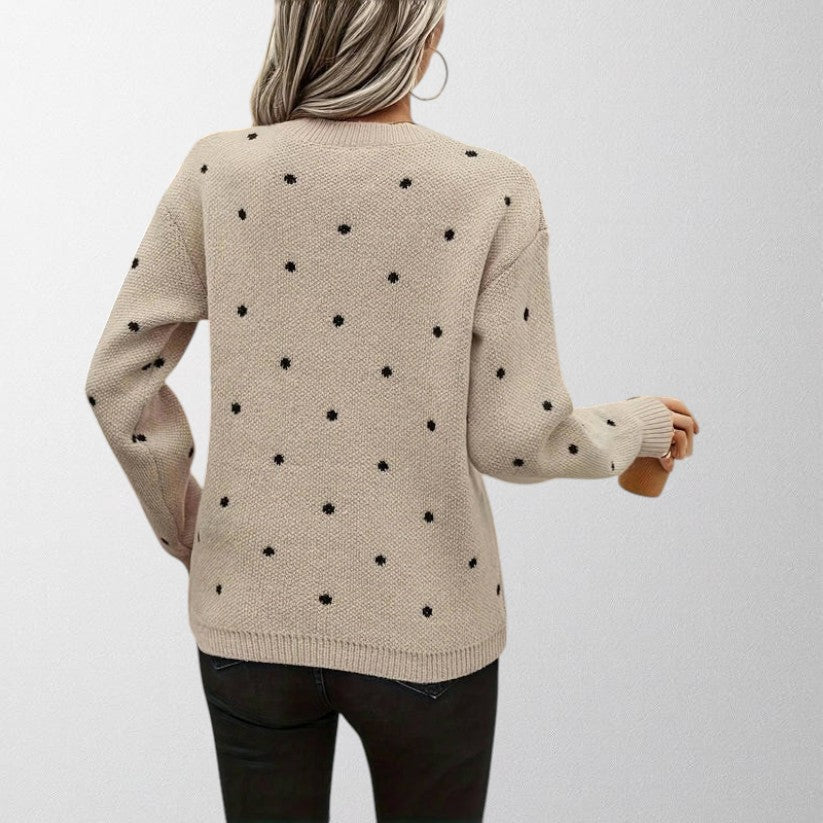 Mirela | Maglione da donna a pois in morbido tessuto lavorato