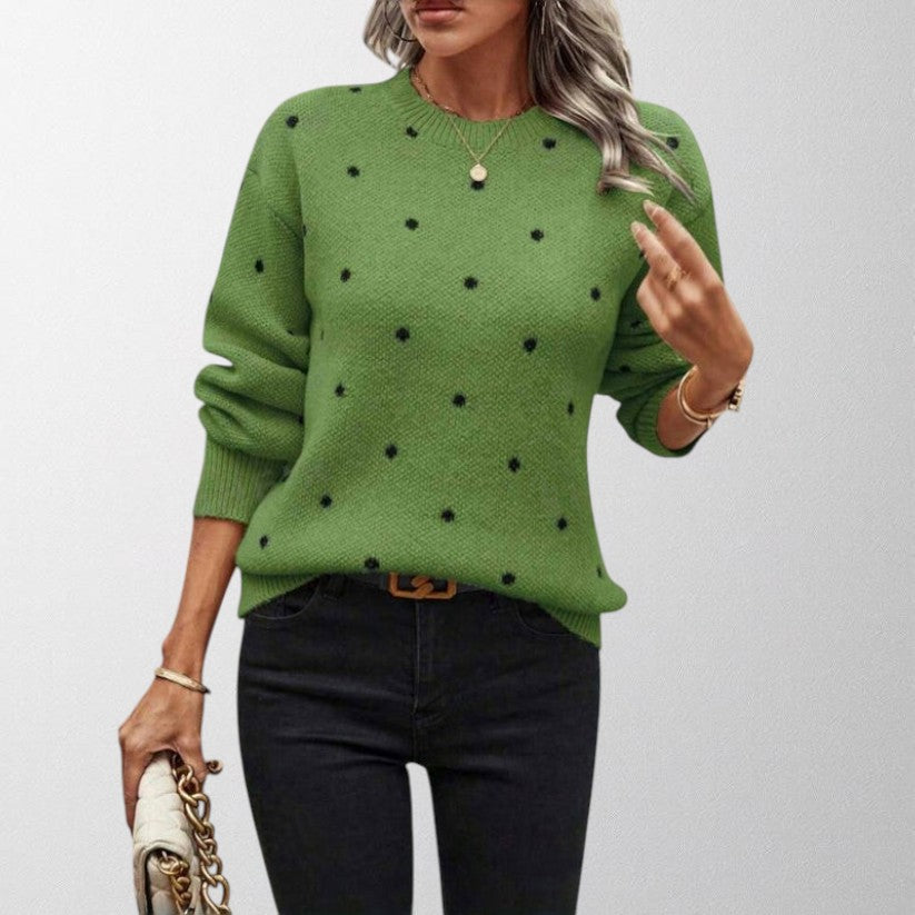Mirela | Women's polka dot sweater made of soft knit